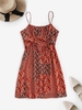 Robe Sanglée à Bretelle Jointive Fleurie Imprimée S Rouge