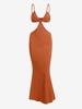 Robe Sirène Longue à Bretelles Spaghetti à Découpe S Café