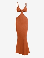 Robe Sirène Longue à Bretelles Spaghetti à Découpe S Café