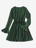 Robe Superposée Taille à Cordon L Vert