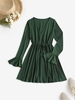 Robe Superposée Taille à Cordon S Vert