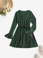 Robe Superposée Taille à Cordon Xs Vert