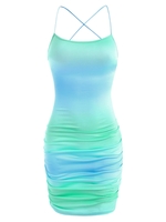 Robe Teintée Ouverte Au Dos à Lacets à Volants S