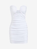 Robe Tube Moulante Plissée en Couleur Unie M Blanc