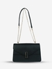 Sac à Bandoulière à Demi-Lisse avec Chaîne