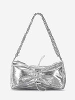 Sac à Bandoulière Chaîne Zippé Métallique à Bretelle à Cordon