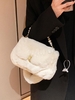 Sac à Bandoulière Décoré de Fausse Perle avec Chaîne en Couleur Unie