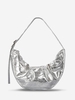 Sac à Bandoulière Demi-Lune Métallique à Cordon