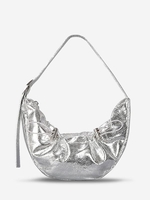 Sac à Bandoulière Demi-Lune Métallique à Cordon