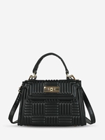 Sac à Bandoulière en Couleur Unie à Verrou Tournant