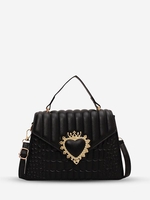 Sac à Bandoulière Gaufré Décor de Cœur