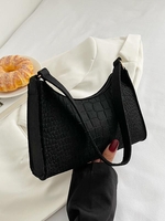 Sac à Bandoulière Gaufré Zippé en Couleur Unie en Feutre