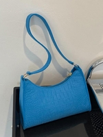 Sac à Bandoulière Gaufré Zippé en Couleur Unie en Feutre