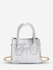 Sac à Bandoulière Motif Relief et Chaîne en Métal