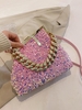 Sac à Bandoulière Pochette de Soirée Brillant Embelli de Chaîne