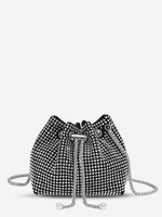 Sac à Bandoulière Seau Chaîne en Métal avec Strass