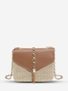 Sac à Bandoulière Texturé avec Pompons et Chaîne