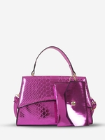 Sac à Bandoulière Texturé en Couleur Métallisée avec Porte-Monnaie