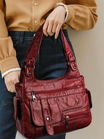 Sac à Bandoulière Zippé Gaufré