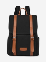 Sac à Dos Bouclé en Blocs de Couleurs avec Grande Capacité
