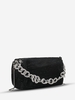 Sac Bouclé Zippé Décoré de Strass avec Chaîne