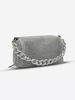 Sac Bouclé Zippé Décoré de Strass avec Chaîne
