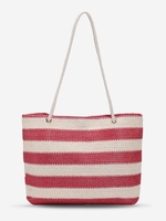 Sac Fourre-Tout de Plage Rayé en Paille pour Vacances