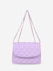 Sac Fourre-tout Matelassé Losange en Couleur Unie avec Chaîne