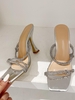 Sandales Nouées Décorées de Strass à Talon Haut