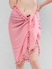 Sarong Couverture à Frange Taille unique Rose