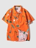 Shirt de Vacances à Manches Courtes 2xl Orange foncé