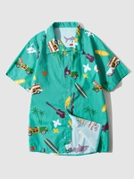 Shirt de Vacances à Manches Courtes Xs Vert clair