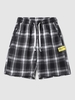 Short à Carreaux Design à Cordon Xl Noir