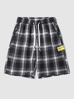 Short à Carreaux Design à Cordon Xl Noir