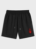 Short à Imprimé Carte Cœur Ligne A à Cordon Streetwear S Noir