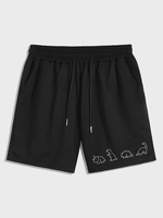 Short à Imprimé Dinosaure à Cordon S Noir