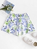 Short à Imprimé Fleur Aquarelle M Vert clair