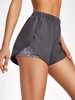 Short à Imprimé Léopard à Double Couches S Gris