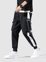 Short Cargo à Imprimé Lettre avec Poches en Blocs de Couleurs à Cordon Xs Noir