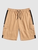 Short Cargo Contrasté avec Poche à Cordon Xl Café lumière