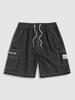 Short Cargo Cousu Patch avec Multi-Poches à Cordon de Serrage 2xl Noir