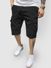 Short Cargo en Couleur Unie avec Multi-poches M Noir