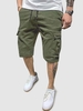 Short Cargo en Couleur Unie avec Multi-poches Xl Vert clair