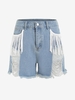 Short Déchiré à Frange en Denim M Bleu