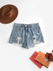 Short Déchiré en Denim L Bleu