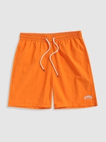 Short Décontracté à Lettre Brodée avec Cordon M Orange