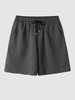 Short Décontracté avec Poches Obliques à Cordon de Serrage M Gris