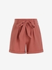 Short Décontracté Ceinturé en Couleur Unie L Rouge