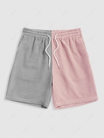 Short Décontracté en Velours Côtelé en Deux Couleurs à Cordon S Gris clair