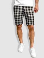 Short Décontracté Motif à Carreaux à Cordon L Noir